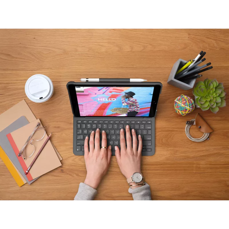 Logitech Slim Folio klaviatūros dėklas iPad 10,2 colių (7, 8, 9 kartos) - Graphite - QWERTY UK English