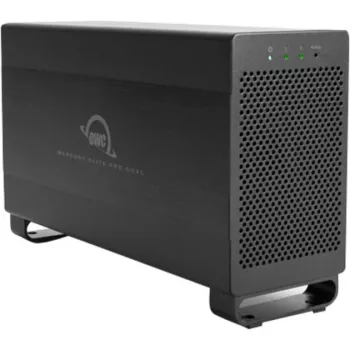 OWC Mercury Elite Pro Dual – Išorinis RAID korpusas, 2 lizdai, 2.5/3.5 colio, SATA I/II/III, USB 3.1 Gen 1 ir eSATA, aliuminis, juodas