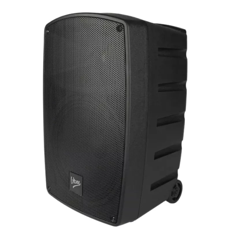 V-TONE BQ12 GO MP3 aktyvus 8 colių baterijomis maitinamas garsiakalbis su belaidžiu mikrofonu ir nuotolinio valdymo pultu, juodas
