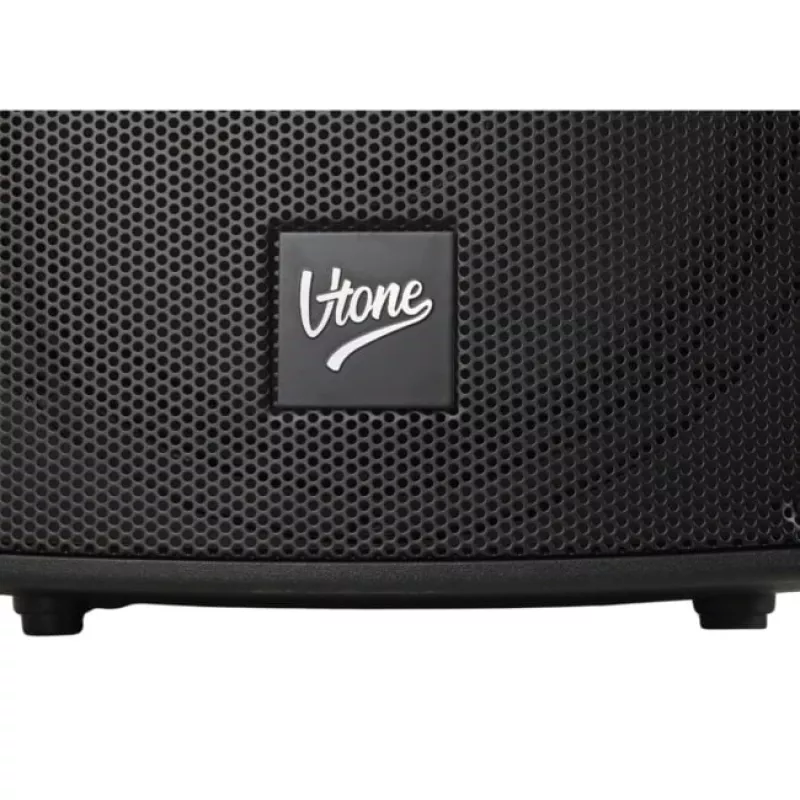 V-TONE BQ12 GO MP3 aktyvus 8 colių baterijomis maitinamas garsiakalbis su belaidžiu mikrofonu ir nuotolinio valdymo pultu, juodas