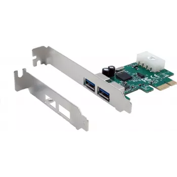 EXSYS EX-11042 PCIe USB 3.2 Gen 1 kortelė su 2 prievadais ir NEC mikroschemų rinkiniu