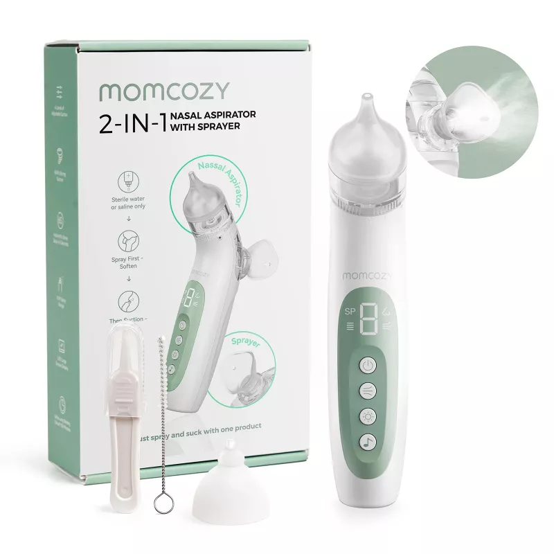 Momcozy BN007 BreezyClear 2-in-1 druskos purškiklis ir siurblys – elektrinis nosies aspiratorius
