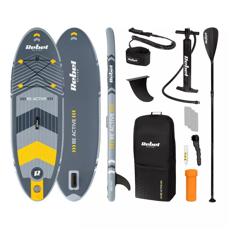 Pripučiama irklenčių lenta REBEL ACTIVE Small Gray RBA-4511
