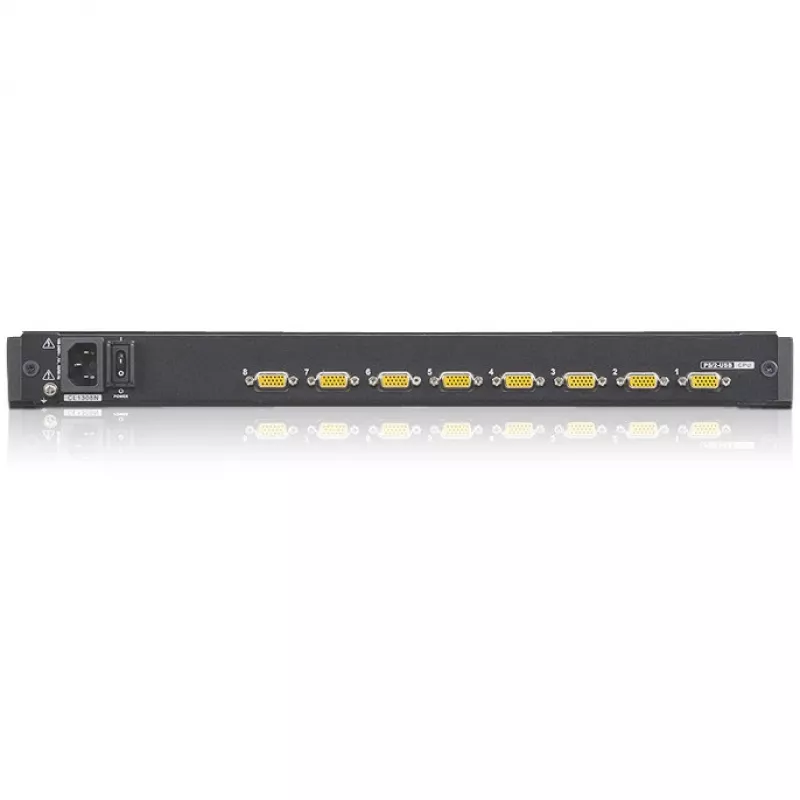 ATEN CL1308N LCD KVM Console su 8 prievadų KVM jungikliu - 19 inch LCD, PS/2 ir USB, VGA, 1280x1024, juoda, 1U montuojama į stelažą