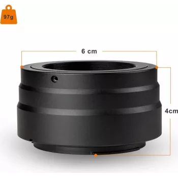 Walimex pro T2 adapteris Canon R - objektyvo tvirtinimo žiedas su rankiniu fokusavimu, lengvu valdymu, objektyvo laikiklio žiedas, skirtas Canon EOS R1, EOS R5 Mark II, EOS R100, EOS R8, EOS R50, EOS R10 (1023368)