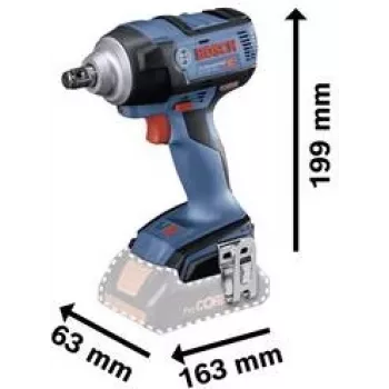Bosch Professional GDS 18V-300 belaidis smūginis veržliaraktis 18 V, 300 Nm, 1/2 inch kvadratinis kotas, bešepetėlis, tik įrankis (06019D8200)