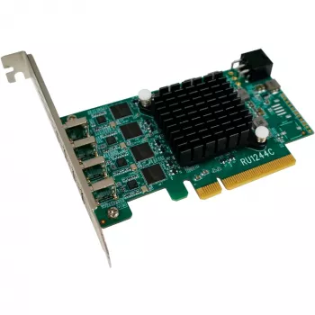 HighPoint RocketU 1244C USB 3.2 Gen 2x2 PCIe 3.0 x4 Host Adapter Card su 4 USB-C prievadais
