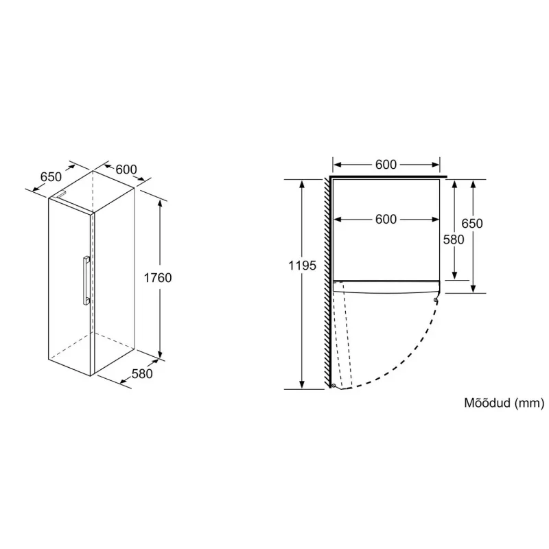 Bosch KSV33VLEP laisvai pastatomas šaldytuvas su VitaFresh, 324 L, sidabrinis