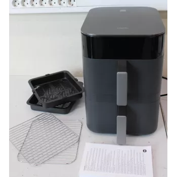 Xiaomi Dual Zone Air Fryer 12L EU - Smart Double Stack Air Fryer 12L, 2800 W, Black (Unpacked, Scratched Item)