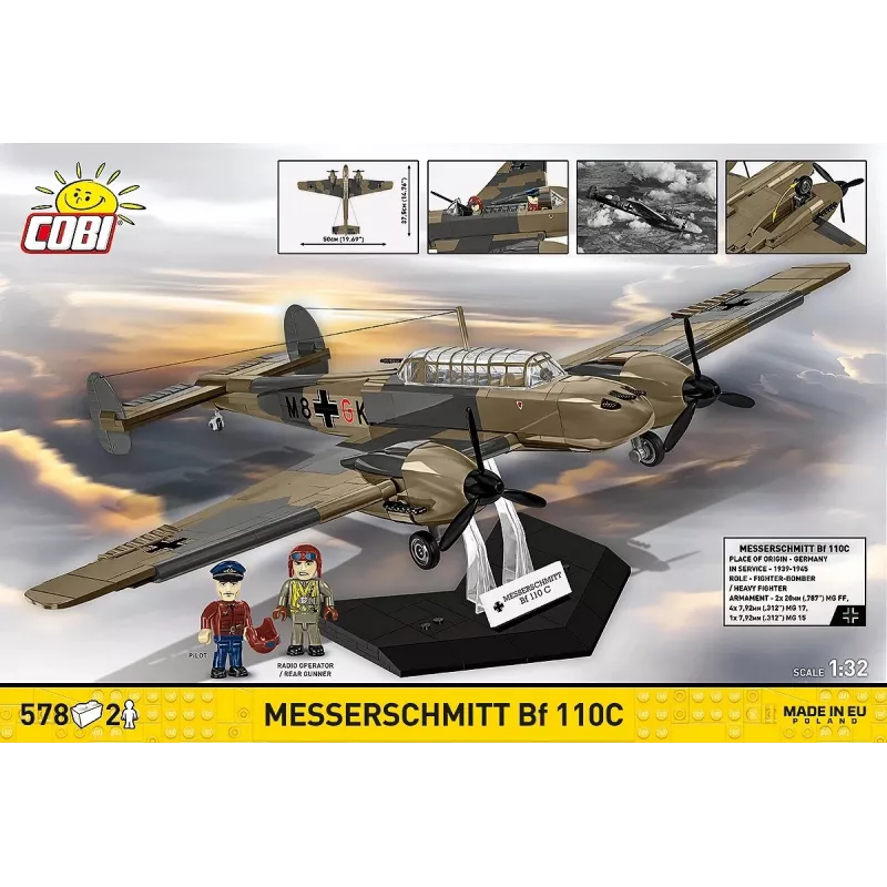 Konstruktorius COBI KLOCKI Messerschmitt BF 110C, 578 detalių