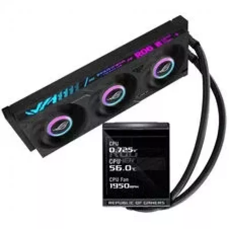 ASUS ROG Strix LC IV 360 ARGB LCD vandens aušintuvas, 360 mm, juodas