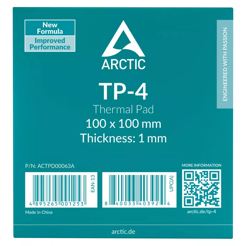 ARCTIC terminė tarpinė TP-4 100x100mm 1mm pilka