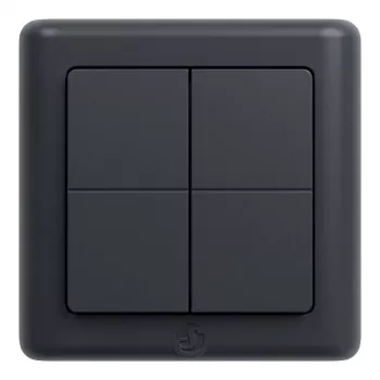 Shelly BLU Wall Switch 4 ZB DK - 4-Gang Zigbee/Bluetooth Wall Switch, Grey