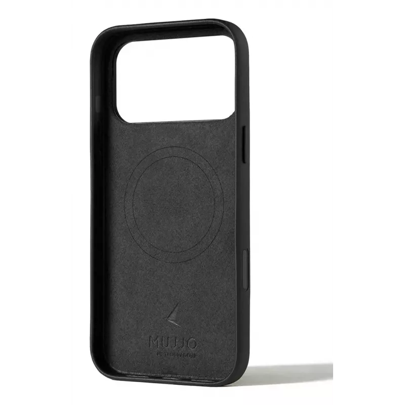 Mujjo Wallet Leather Case, iPhone 17 Pro Max, MagSafe, juoda