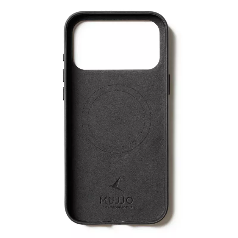 Mujjo Wallet Leather Case, iPhone 17 Pro Max, MagSafe, juoda