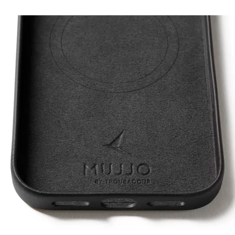 Mujjo Wallet Leather Case, iPhone 17 Pro Max, MagSafe, juoda