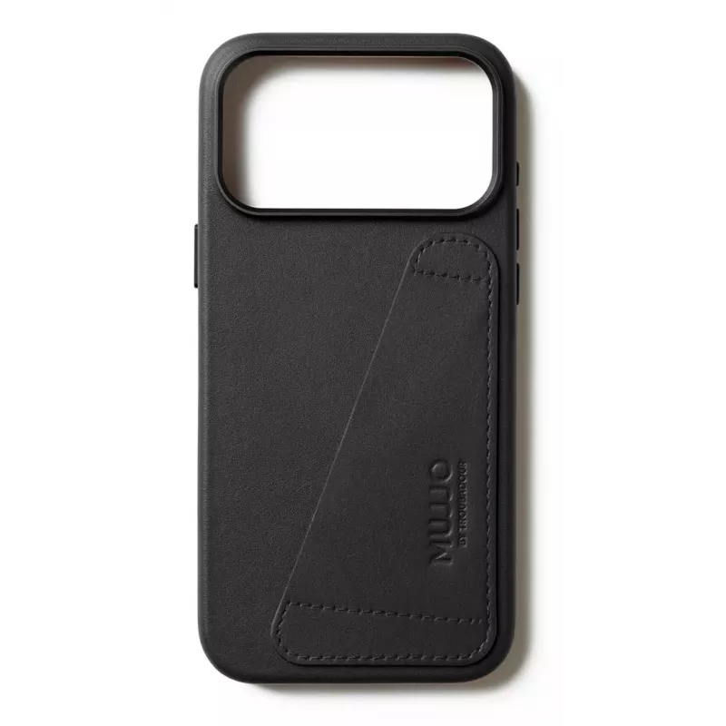 Mujjo Wallet Leather Case, iPhone 17 Pro Max, MagSafe, juoda
