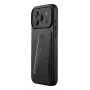 Mujjo Wallet Leather Case, iPhone 17 Pro Max, MagSafe, juoda