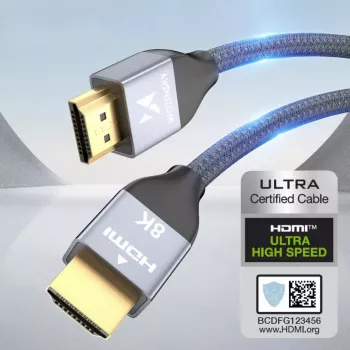 Wozinsky HDMI 2.1 laidas 8K 60Hz 48Gbps / 4K 120Hz / 2K 144Hz 2m sidabrinis (WHDMI-20)