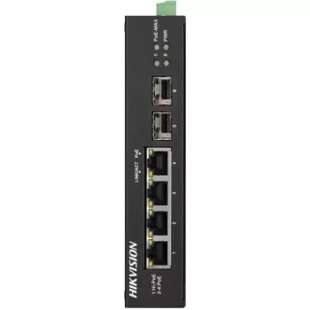 Hikvision Pro Series DS-3T0506HP-E/HS nevaldomas PoE komutatorius, 6 prievadai, 4 PoE, 60 W biudžetas