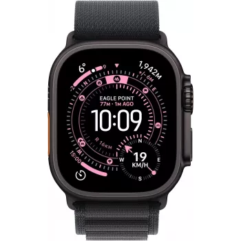 Apple Watch Ultra 3 GPS + Cellular 49mm juodo titano korpusas su juoda Alpine Loop apyranke – vidutinė MF0V4QR/A