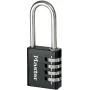 Master Lock 7640EURDBLK Kombinacinis spynos užraktas, 40 mm korpusas, grūdinto plieno kilpa, 4 diskų perprogramuojamas, sidabrinis/pilkas
