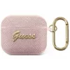 Apsauginis dėklas Guess GUA3SASMP Saffiano Script Metal Collection Apple AirPods 3rd Generation ausinukams, rožinis