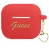 Guess GUA3LSCHSR AirPods 3 dangtelis, raudonas silikoninis, Charm Heart kolekcija