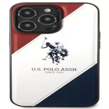 U.S. POLO ASSN. USHCP14XPSO3 Tricolor Embossed Case, iPhone 14 Pro Max, 6,7 inch, White