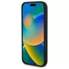 DKNY DKHMP16SSNYACH Kietas dėklas, skirtas Apple iPhone 16 6,1 colio, juodas silikonas su baltu spausdintu logotipu, MagSafe