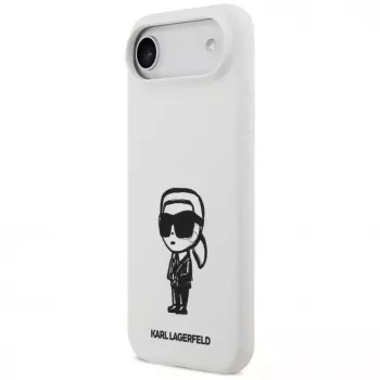 KARL LAGERFELD Silicone Case Karl Sketch & Logo MagSafe for iPhone Air White