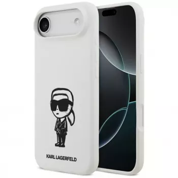 KARL LAGERFELD Silicone Case Karl Sketch & Logo MagSafe for iPhone Air White