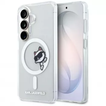KARL LAGERFELD IML Peekaboo Choupette MagSafe dėklas, skirtas Samsung Galaxy S26, permatomas