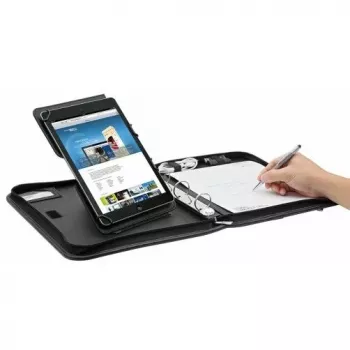 WEDO Organizer ELEGANCE - Užtrauktuku Užsegamas Dėklas Planšetei - Dirbtinė Oda, Tekstūruotas Nailonas - Juoda - 10.5