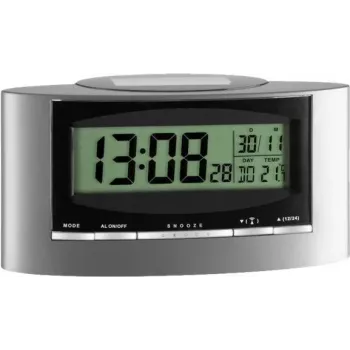 TFA 98.1071 Solar Projection Alarm Clock - Black/Silver