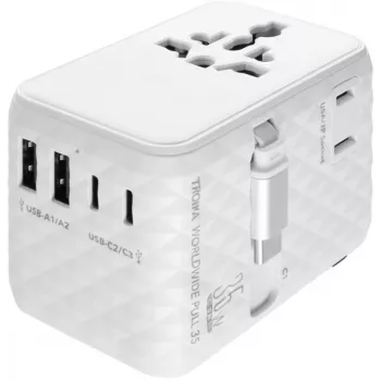 TROIKA WorldWide Travel Adapter WORLDWIDE PULL 35 (TRA35/WH)