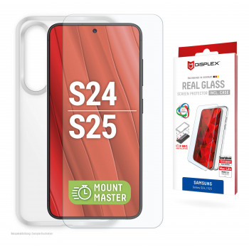 E.V.I. DISPLEX Real Glass MM + Dėklas Samsung Galaxy S24/S25