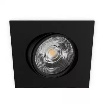 SYNERGY21 LED įleidžiamas lubinis šviestuvas Helios Black – kvadratinis, pasukamas, šilta balta šviesa