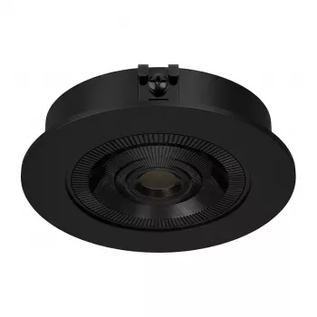 SYNERGY21 Helios LED įleidžiamas lubinis šviestuvas juodas apvalus šilta balta 5W 400lm