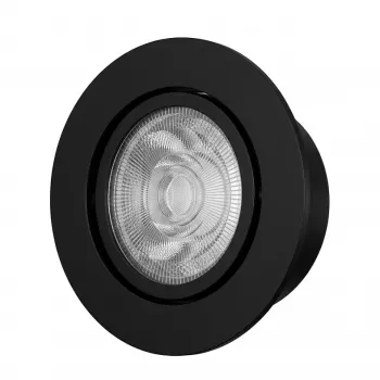 SYNERGY21 Helios LED įleidžiamas lubinis šviestuvas juodas – apvalus + pasukamas – neutrali balta