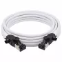 Synergy21 Patch Cable RJ45, CAT6A 500MHz, 2m, White, S/FTP, Slimline Round d=4,5mm, TPE/LSZH (Superflex), AWG28, su CAT7 Raw Connector, Rotatable Connector