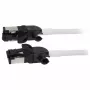 Synergy21 Patch Cable RJ45, CAT6A 500MHz, 5m, White, S/FTP, Slimline Round d=4,5mm, TPE/LSZH (Superflex), AWG28, su CAT7 Raw Cable, Rotatable Connector