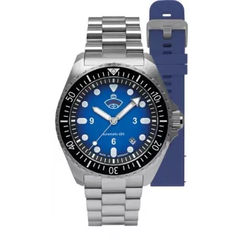 Ruhla 1929 NVA Kommando 4960M-3 SET Automatinis Laikrodis 40mm Juodas Ciferblatas Odinis ir NATO Dirželis