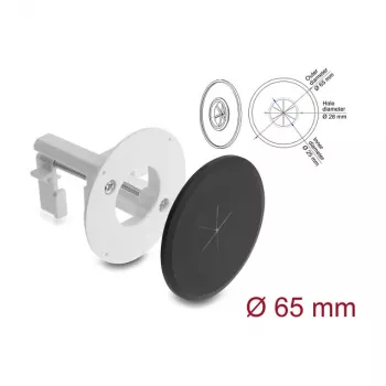 Delock Silicone Cable Grommet Round Ø 65 mm for Wall Mount / Desk Mount White / Black