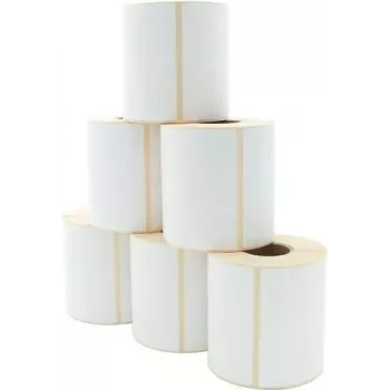 ARTDEV Thermal Direct Label Roll 101.6 x 101,6 mm, 110 mm Outer Diameter, 40 mm Core, 480 Labels per Roll, White, Permanent Adhesive