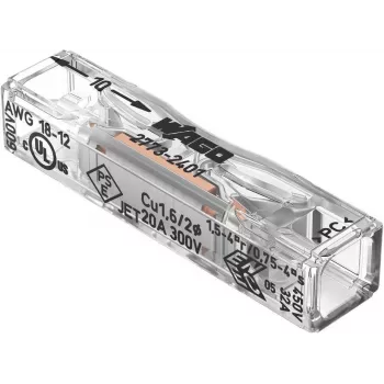 WAGO Through Connector 2773-2401, Push-in, max. 4 mm², 2 Conductors