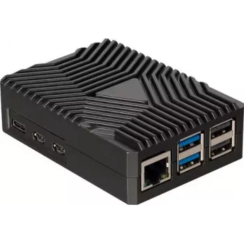 Joy-IT RB-AlucaseP5-09 SBC korpusas, skirtas Raspberry Pi 5, aliuminis, juodas