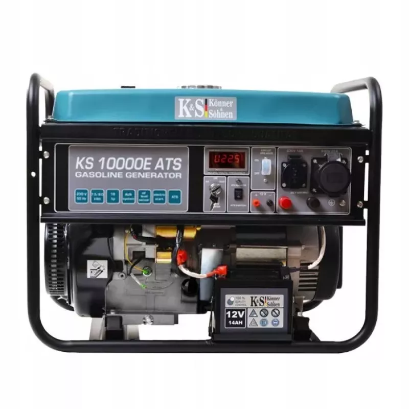 Könner & Söhnen KS 10000E ATS Generatorius 7500 W 25 L Benzinas Juodas, Žalsvai Mėlynas