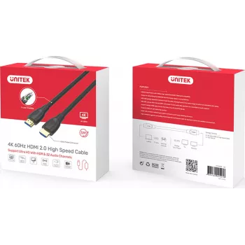 UNITEK HDMI 2.0 laidas 20 m 4K 18Gbps juodas
