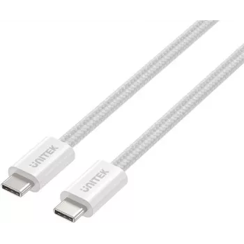 UNITEK Magnetic Braided USB-C į USB-C laidas 100W PD 1m Baltas